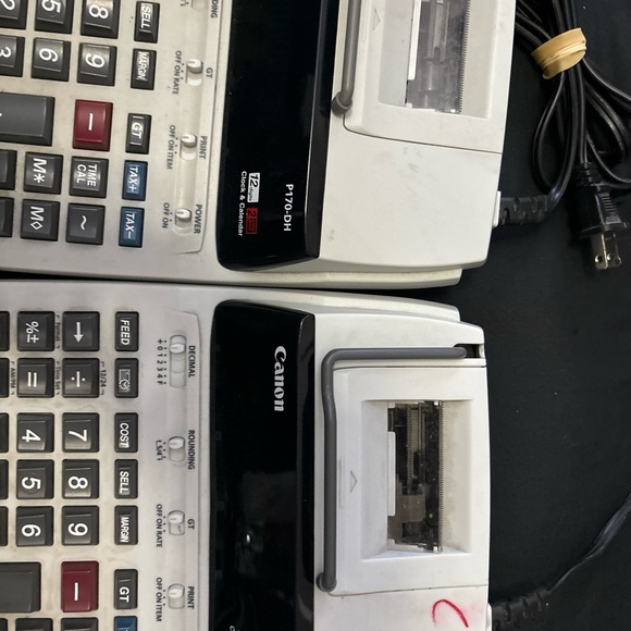 LOT OF 3 VINTAGE Electronic Printing Calculators Canon P170-DH & MP18DII - Picture 11 of 16